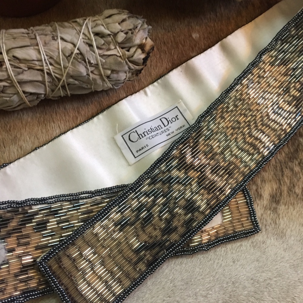 Vintage Christian Dior beaded Art Deco Belt - Picture 3 of 8